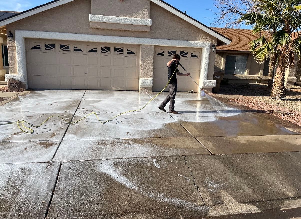 Driveway Pressure Washing Clean-Up